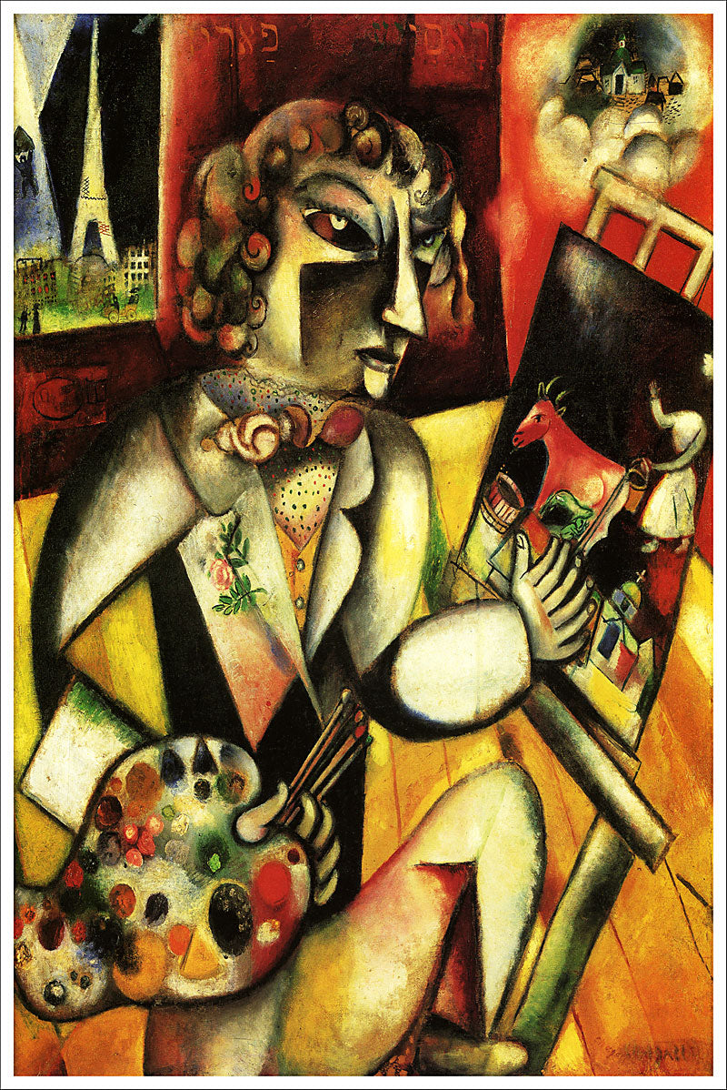 Self Portrait with Seven Fingers Artist Marc Chagall Fine Art Giclee Poster Print of Painting