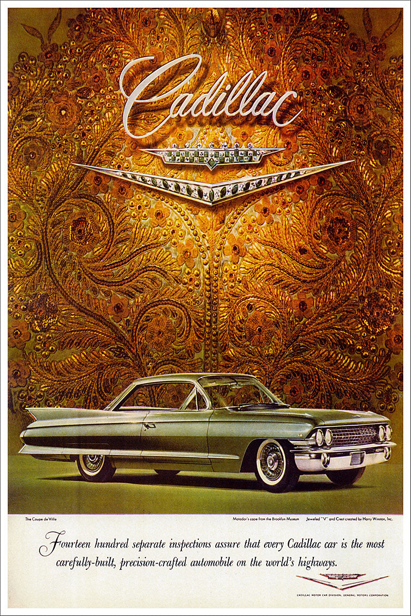 1961 Cadillac Vintage Advertisement Poster