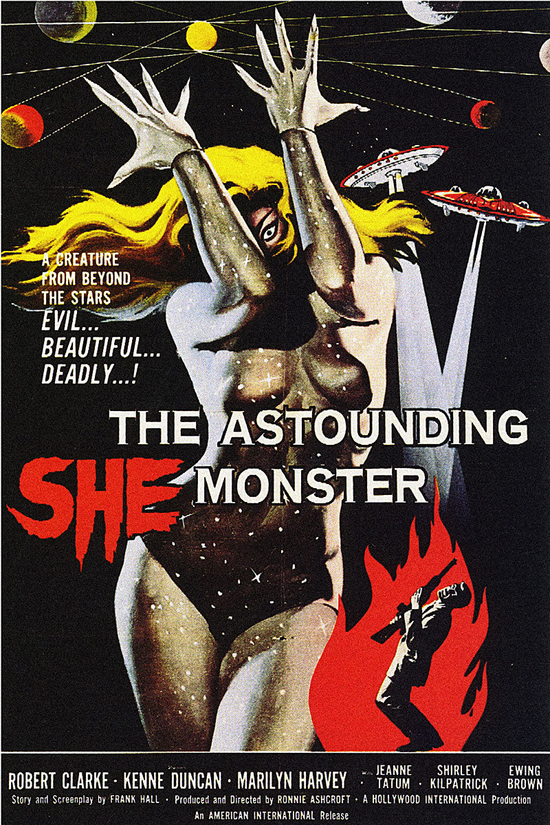 Vintage Science Fiction Horror Movie Poster The Astounding She Monster